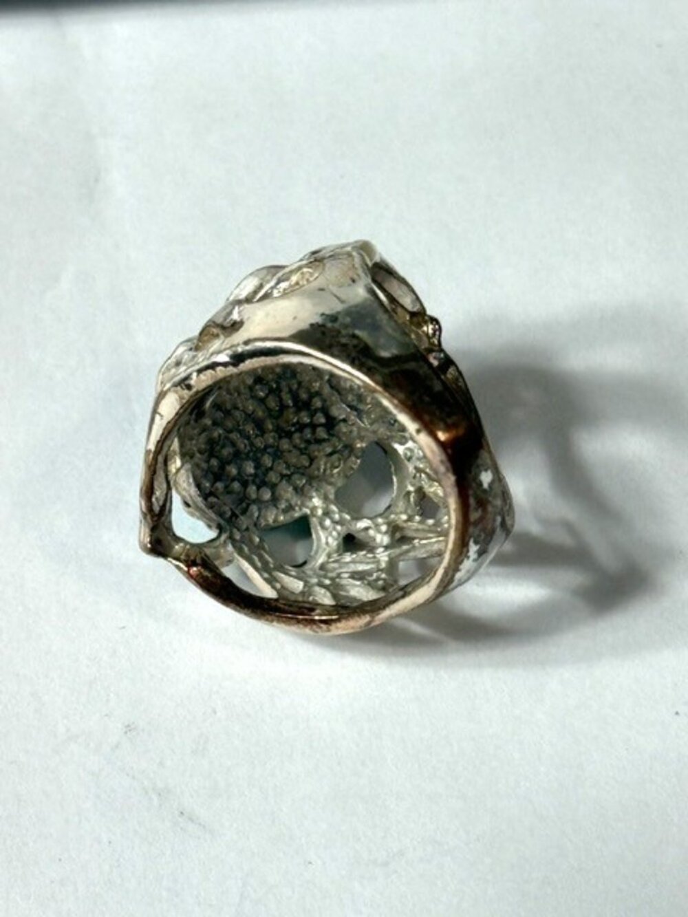 Turquoise and silver statement ring. - Picture 6 of 6